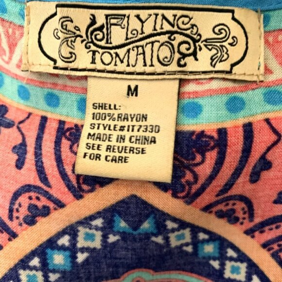 Flying Tomato Tank Top Asymmetric Hem Sz M #95J - Picture 6 of 7